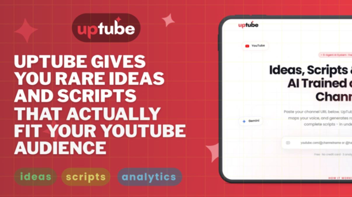 Uptube screenshot and logo